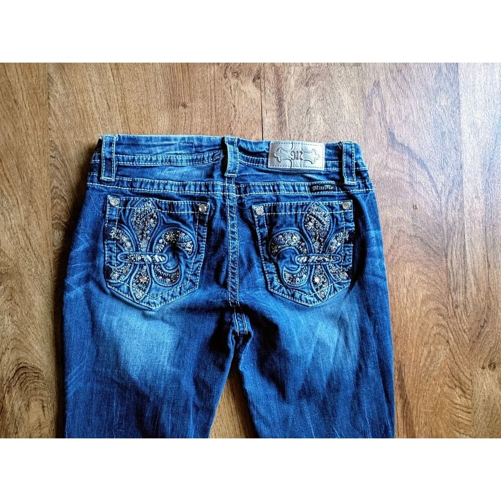 Miss Me Jeans Women's 29x31 Blue Bootcut Fluer Embellished